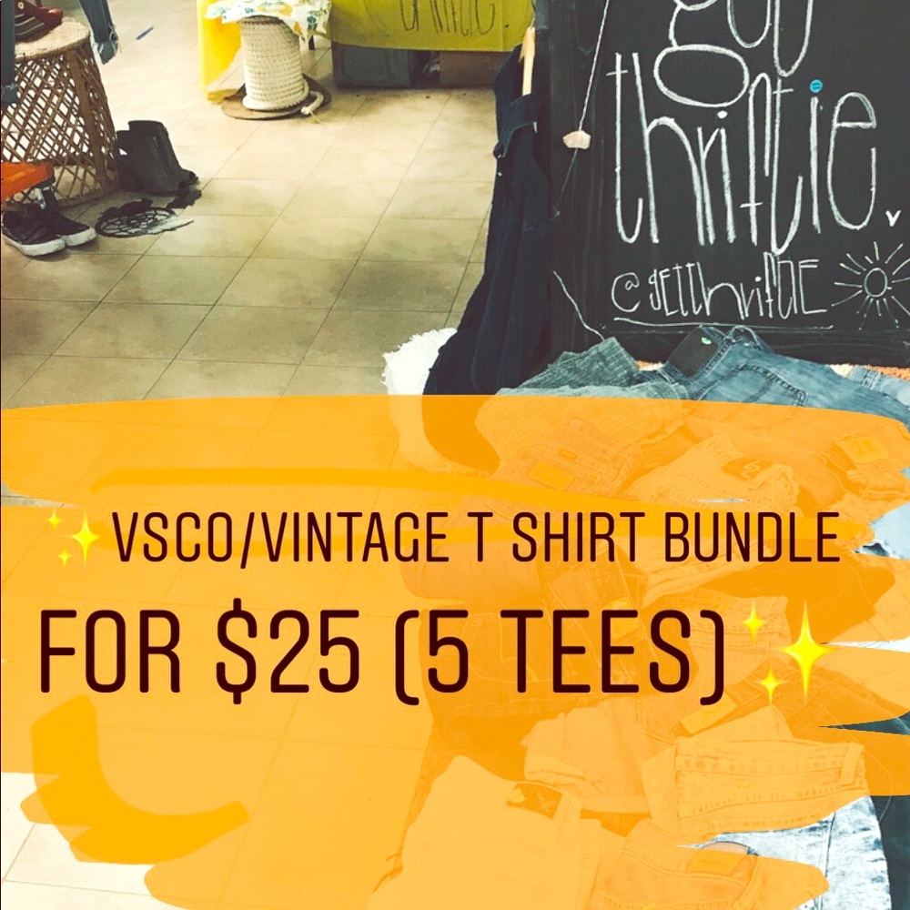 VSCO-VINTAGE 5 bundle tees!!!